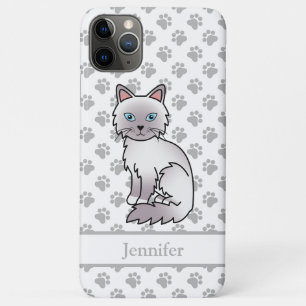 Lilac Point Birman / Ragdoll Cute Cat & Name iPhone 11 Pro Max Case