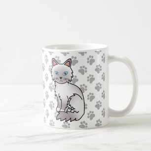 Lilac Point Birman / Ragdoll Cute Cat & Paws Coffee Mug