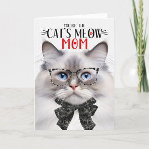 Lilac Point Ragdoll Cat for Mom on Mother's Day Holiday Card