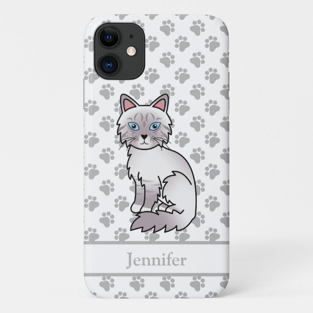 Lilac Point Tabby Birman / Ragdoll Cat & Name Case-Mate iPhone Case (Back)