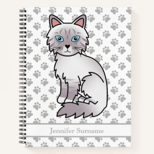 Lilac Point Tabby Birman / Ragdoll & Custom Text Notebook