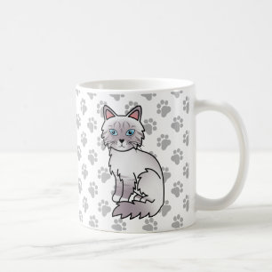 Lilac Point Tabby Birman / Ragdoll Cute Cat & Paws Coffee Mug