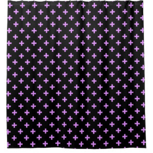 Lilac polka crosses on black