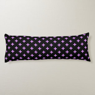 Lilac polka crosses on black body pillow