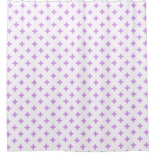 Lilac polka crosses on white