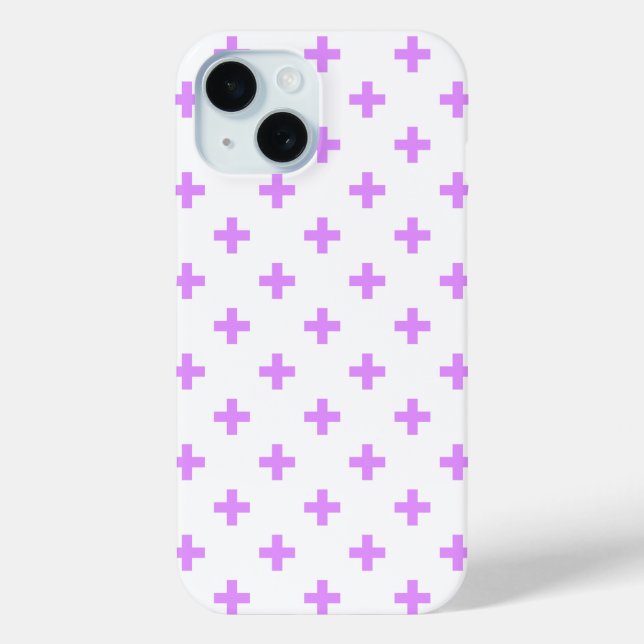 Lilac polka crosses on white Case-Mate iPhone case (Back)