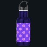 Lilac polka dots on periwinkle 532 ml water bottle<br><div class="desc">Lilac polka dots on periwinkle</div>