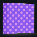 Lilac polka dots on periwinkle binder<br><div class="desc">Lilac polka dots on periwinkle</div>