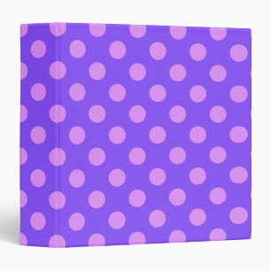 Lilac polka dots on periwinkle binder
