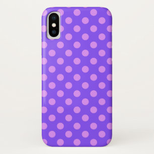 Lilac polka dots on periwinkle iPhone x case
