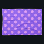Lilac polka dots on periwinkle kitchen towel<br><div class="desc">Lilac polka dots on periwinkle</div>