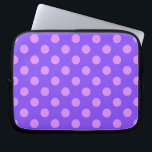 Lilac polka dots on periwinkle laptop sleeve<br><div class="desc">Lilac polka dots on periwinkle</div>