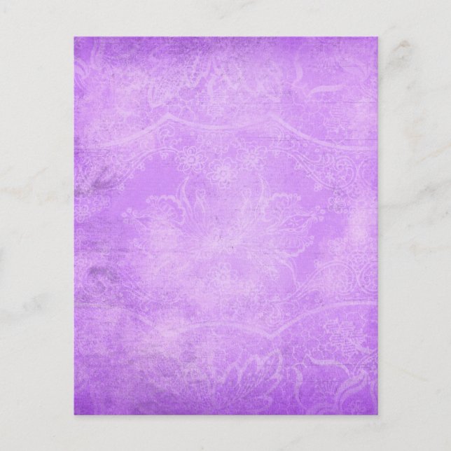 Lilac & Purple Aged Patterned Scrapbook Paper (Front)