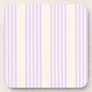 Lilac purple and beige five stripes pattern coaster
