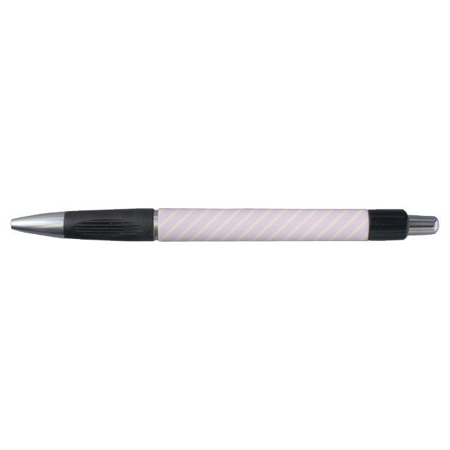 Lilac purple and beige five stripes pattern pen (Front)