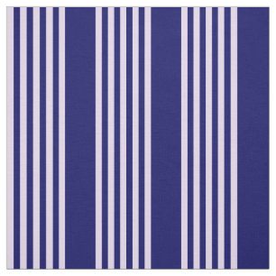 Lilac purple and navy blue five stripes pattern fabric