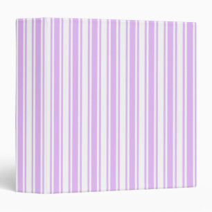 Lilac purple and white candy stripes binder