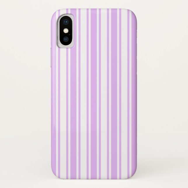 Lilac purple and white candy stripes Case-Mate iPhone case (Back)