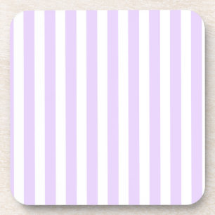Lilac purple and white candy stripes coaster