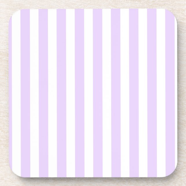 Lilac purple and white candy stripes coaster (Front)