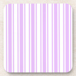 Lilac purple and white candy stripes coaster