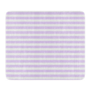 Lilac purple and white candy stripes cutting board