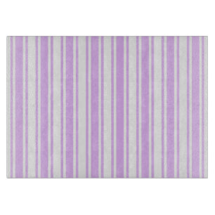 Lilac purple and white candy stripes cutting board