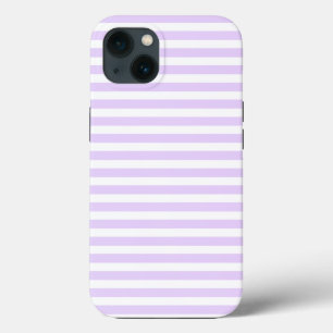 Lilac purple and white candy stripes iPhone 13 case