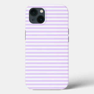 Lilac purple and white candy stripes iPhone 13 case