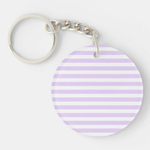Lilac purple and white candy stripes keychain