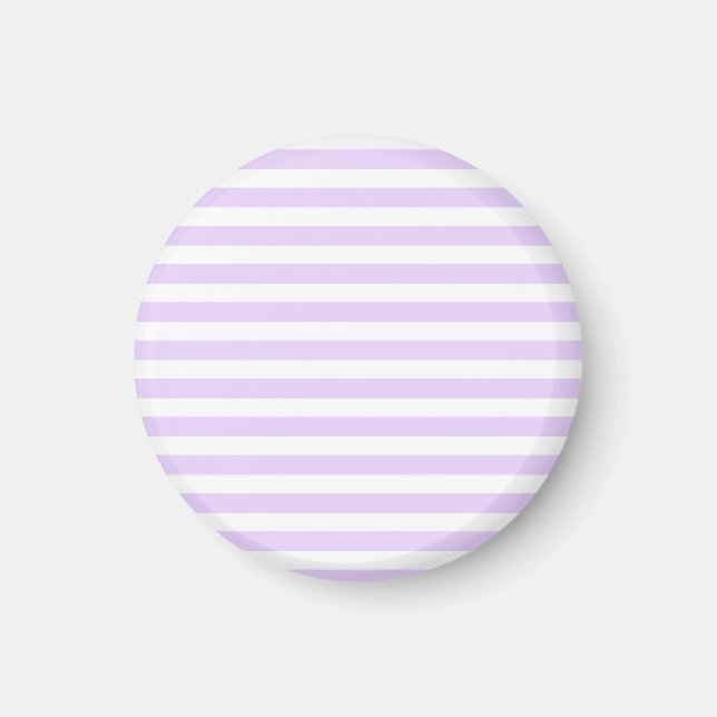 Lilac purple and white candy stripes magnet (Front)