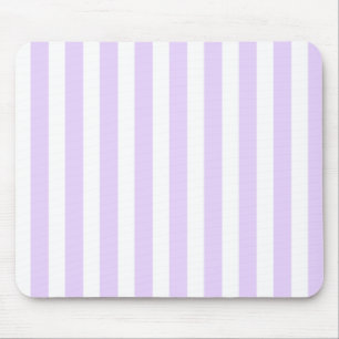 Lilac purple and white candy stripes mouse pad