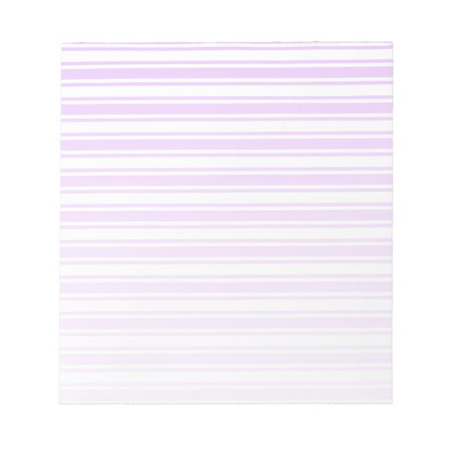 Lilac purple and white candy stripes notepad (Front)