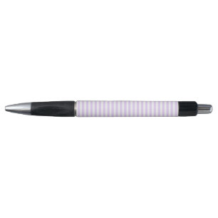Lilac purple and white candy stripes pen