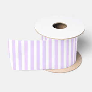 Lilac purple and white candy stripes satin ribbon