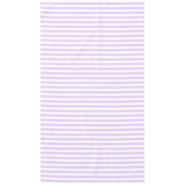 Lilac purple and white candy stripes tablecloth (Front)