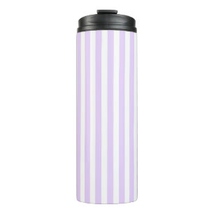 Lilac purple and white candy stripes thermal tumbler
