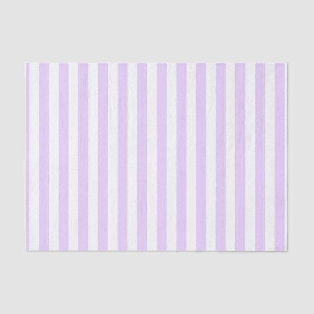 Lilac purple and white candy stripes tissue paper (Front)