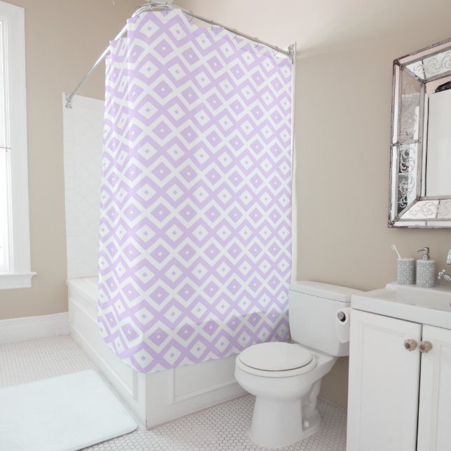 Lilac purple and white diamond pattern (In Situ)