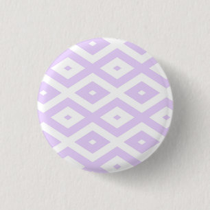 Lilac purple and white diamond pattern 1 inch round button