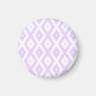 Lilac purple and white diamond pattern magnet