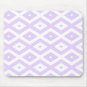 Lilac purple and white diamond pattern mouse pad