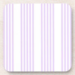 Lilac purple and white five stripes pattern coaster
