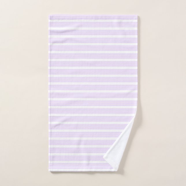 Lilac purple and white five stripes pattern hand towel (Hand Towel)