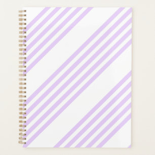 Lilac purple and white five stripes pattern planner