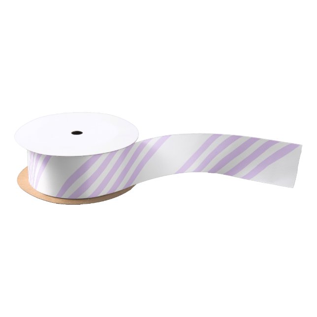 Lilac purple and white five stripes pattern satin ribbon (Spool)