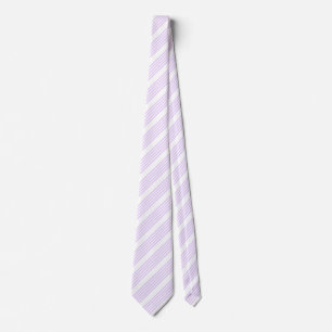 Lilac purple and white five stripes pattern tie