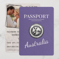 Lilac Purple Australia Passport Save The Date