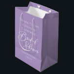 Lilac Purple Bridal Shower Party Personalized Medium Gift Bag<br><div class="desc">This lovely lilac purple bridal shower gift bag features beautiful white typography on a pretty pastel color for a spring afternoon event. Minimalist script and a delicate color on bridal shower party gift bags for an elegant garden occasion.</div>