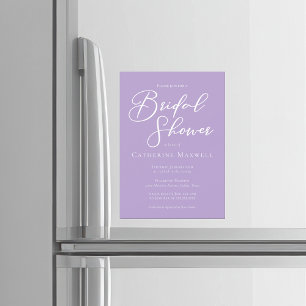 Lilac Purple Bridal Shower Personalized Magnetic Invitation